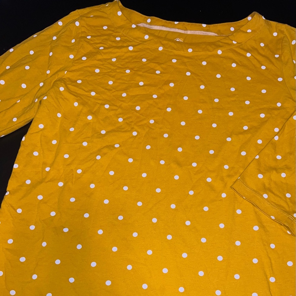 St John's Bay Polka Dot Women's Classic Boatneck Top Size L EUCl